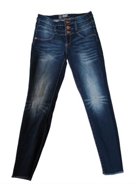 NOBO Indigo High-Rise Skinny Jeans with Triple Buttons